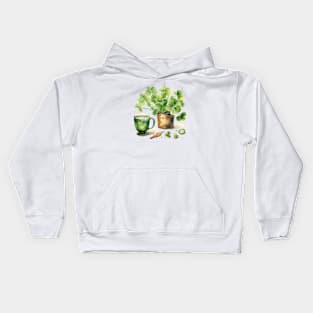 Watercolor Shamrock Kids Hoodie